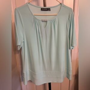 Nina Leonard Soft Blue Blouse
